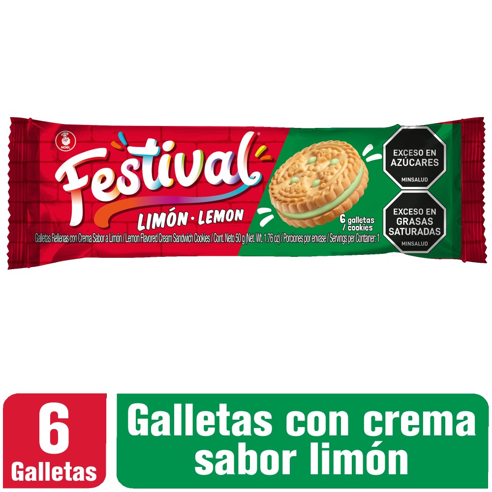 Galletas Festival Limón 50Gr 6 Unidades