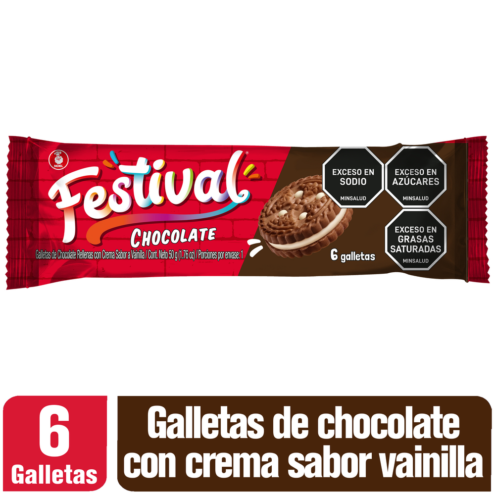 Galletas Festival Chocolate 50Gr 6 Unidades