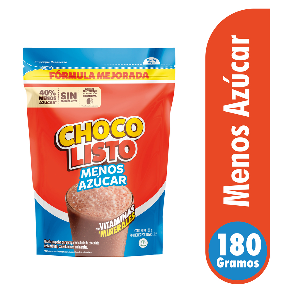 Chocolisto Menos Azúcar Doypack 180Gr