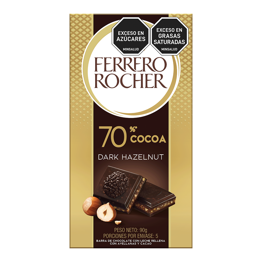Barra De Chocolate Ferrero 70% Cocoa 90Gr