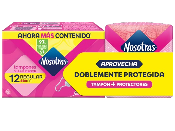 Tampones Nosotras Regular 12 Unidades + Protectores