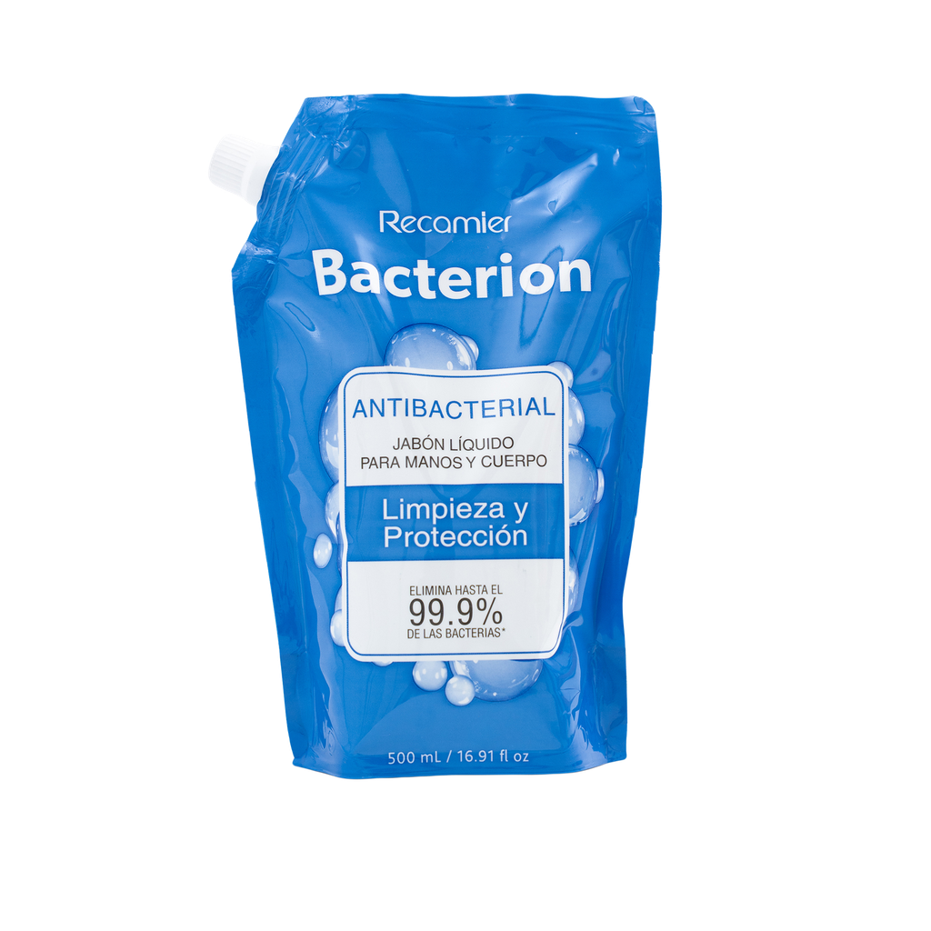Jabón Líquido Bacterión Antibacterial Limpieza Y Protección Doypack 500Ml
