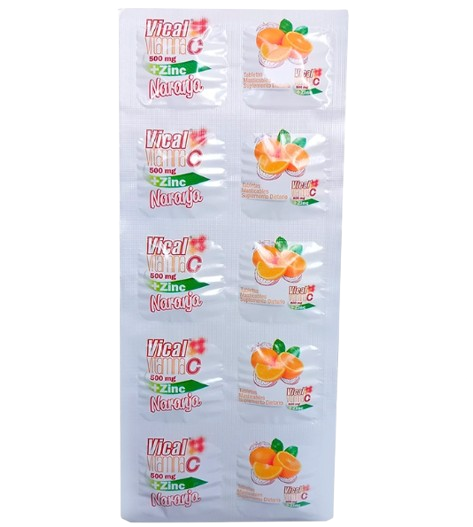 Vitamina C Vical Naranja + Zinc Sachet 10 Unidades