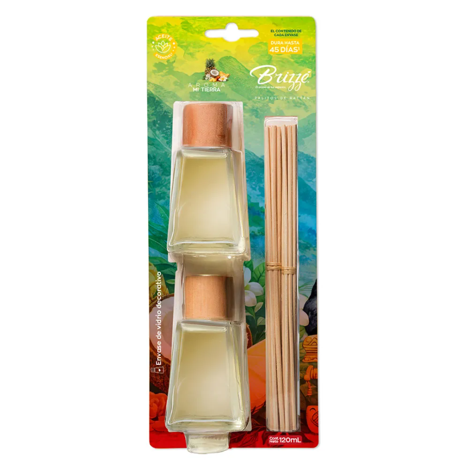Ambientador Brizzé Mi Tierra Palitos Rattan 60Ml 2 Unidades