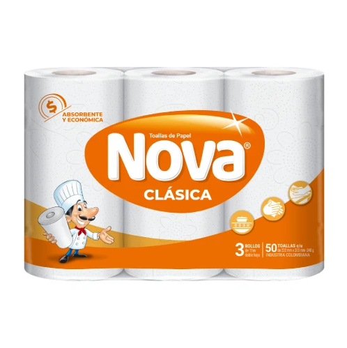 Toallas Cocina Nova Clásica 3 Rollos
