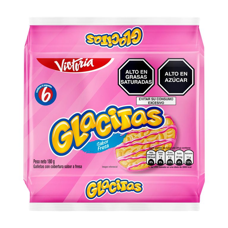Galletas Glacitas Fresa 6 Paquetes 180Gr