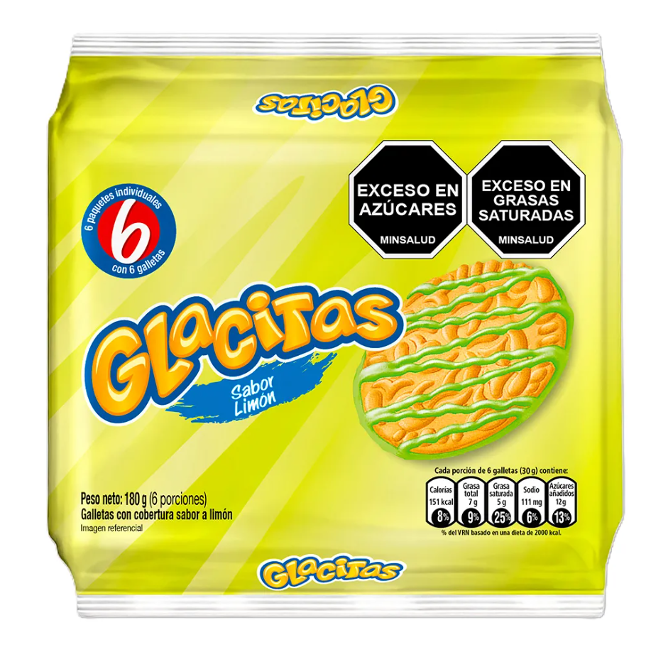 Galletas Glacitas Limón 6 Paquetes 180Gr