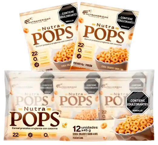 Cereal Nutra Pops Proteico Bolsa 45Gr 12 Unidades