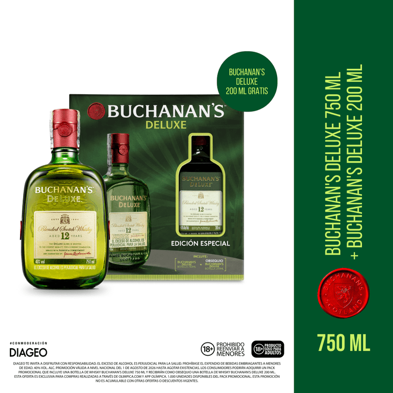 Whisky Buchanans 12 Años 750Ml + 200ML