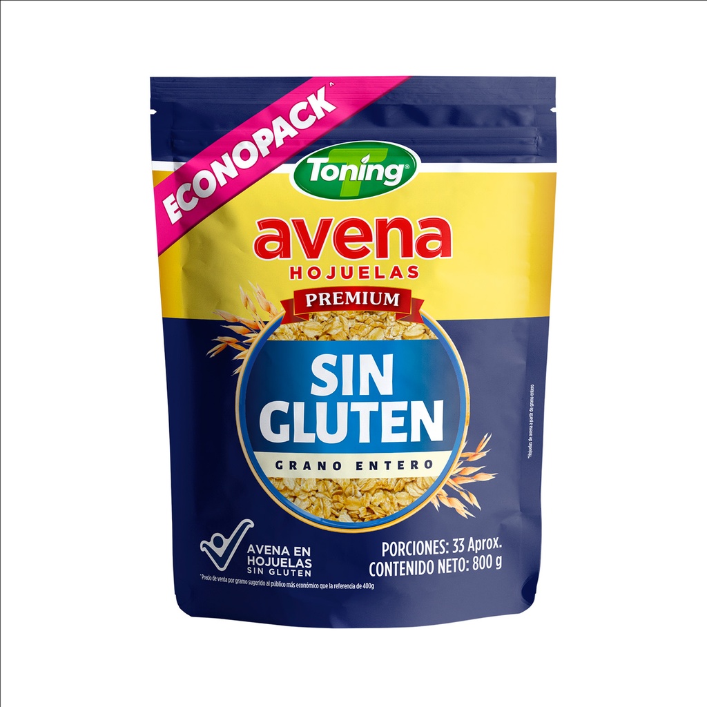 Avena Hojuelas Toning Sin Gluten 800Gr