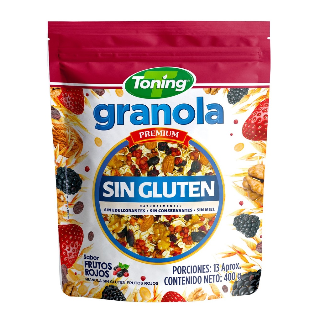Granola Toning Sin Gluten Frutos Rojos 400Gr