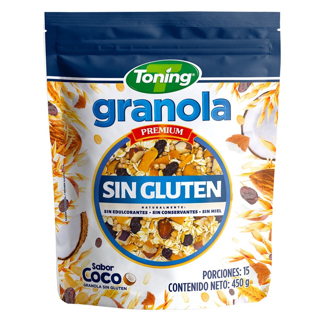Granola Toning Sin Gluten Coco 450Gr