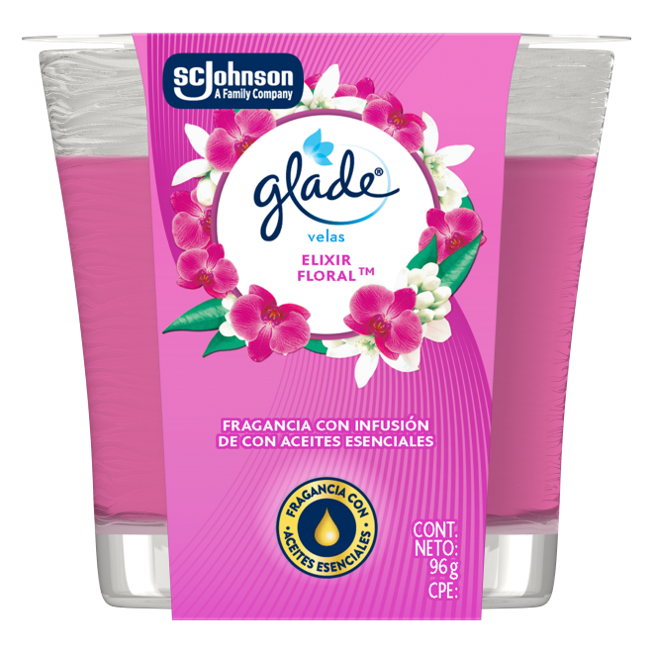 Ambientador Glade Elixir Floral Vela 96Gr