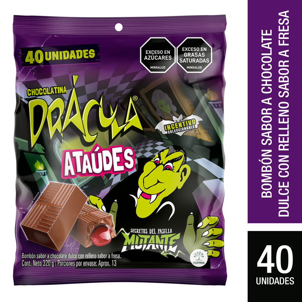 Chocolatina Dracula Ataúdes Bolsa 40 Unidades 320Gr
