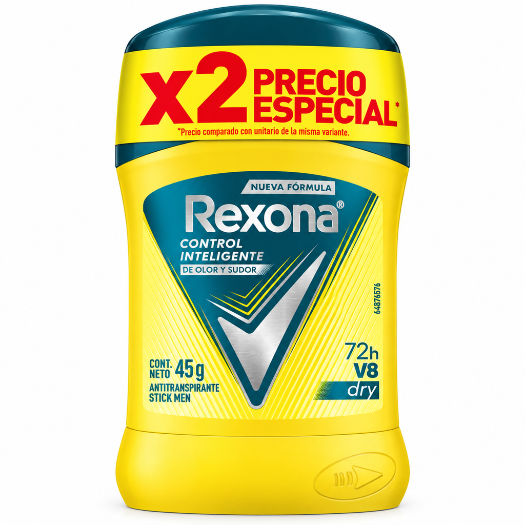 Desodorante Rexona Men V8 Barra 45Gr 2 Unidades