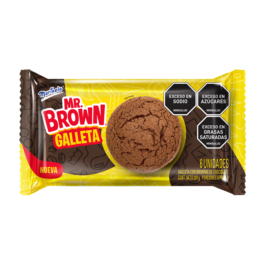 Galletas Mr. Brown Brownie Chocolate 6 Unidades 240Gr