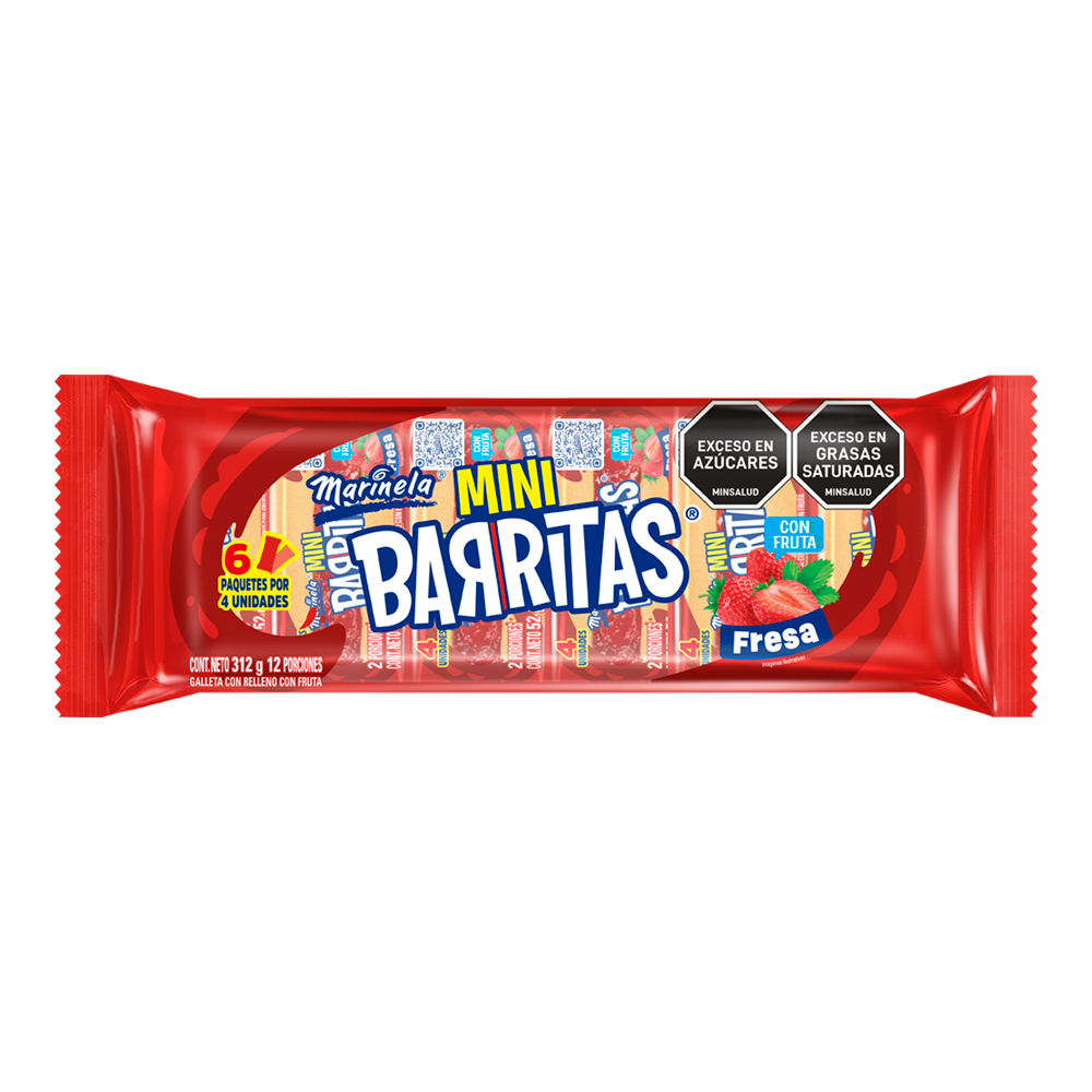 Galletas Marinela Mini Barritas Fresa 312Gr