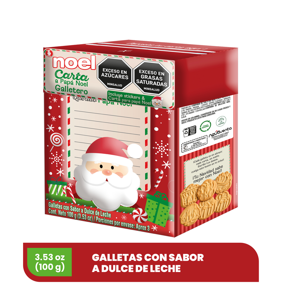 Galletas Noel Navidad Carta A Papá Noel Caja 100Gr