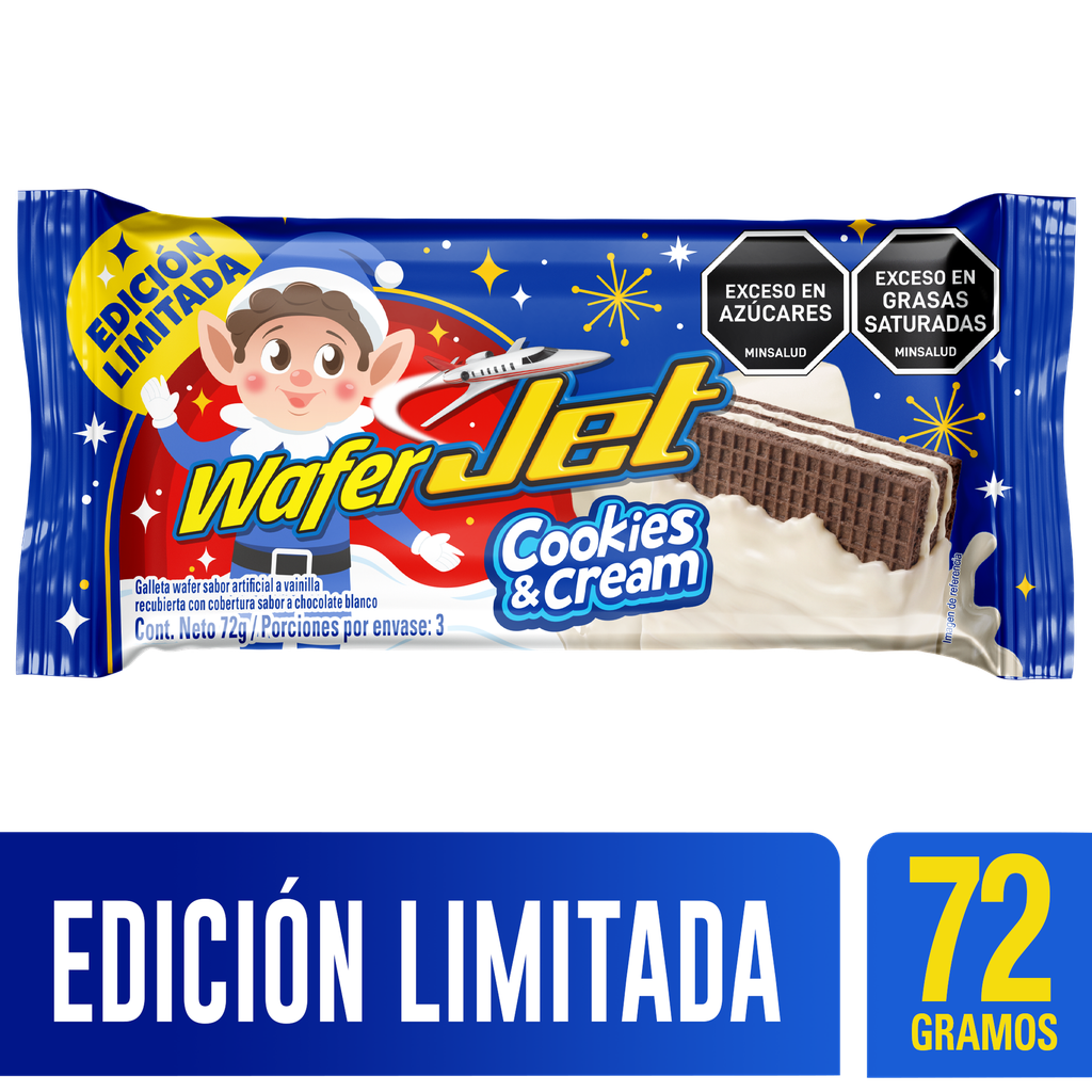 Galletas Wafer Jet Navidad Cookies&Cream 72Gr