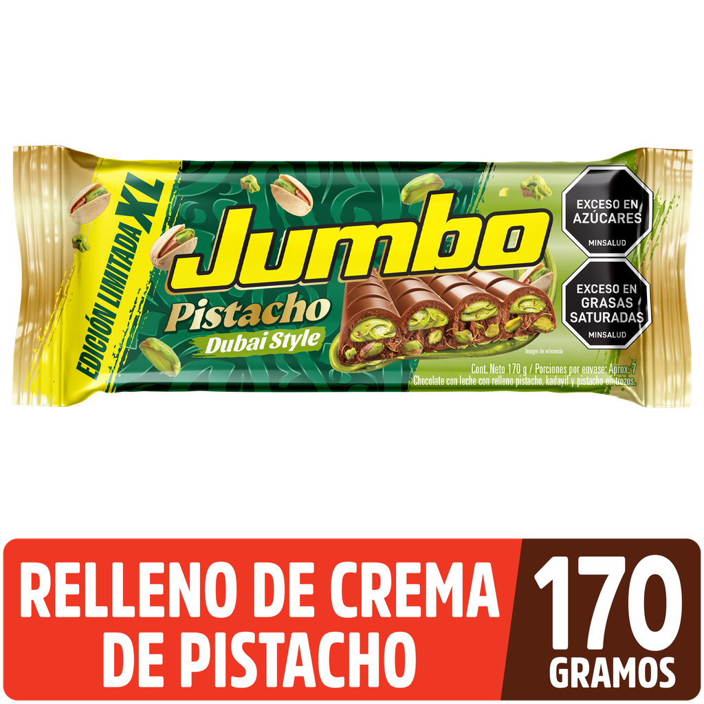 Chocolatina Jumbo Pistacho Dubai Style XL 170Gr