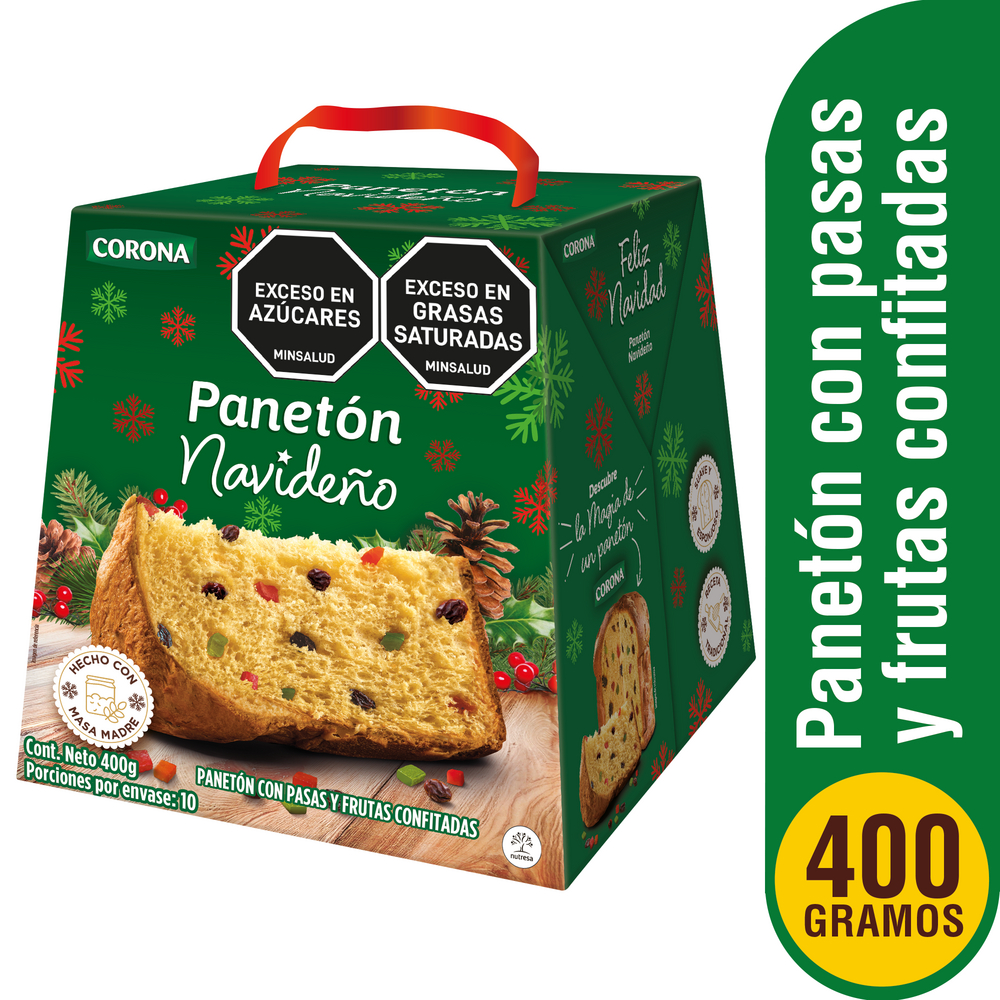 Panetón Navideño Corona Caja 400Gr