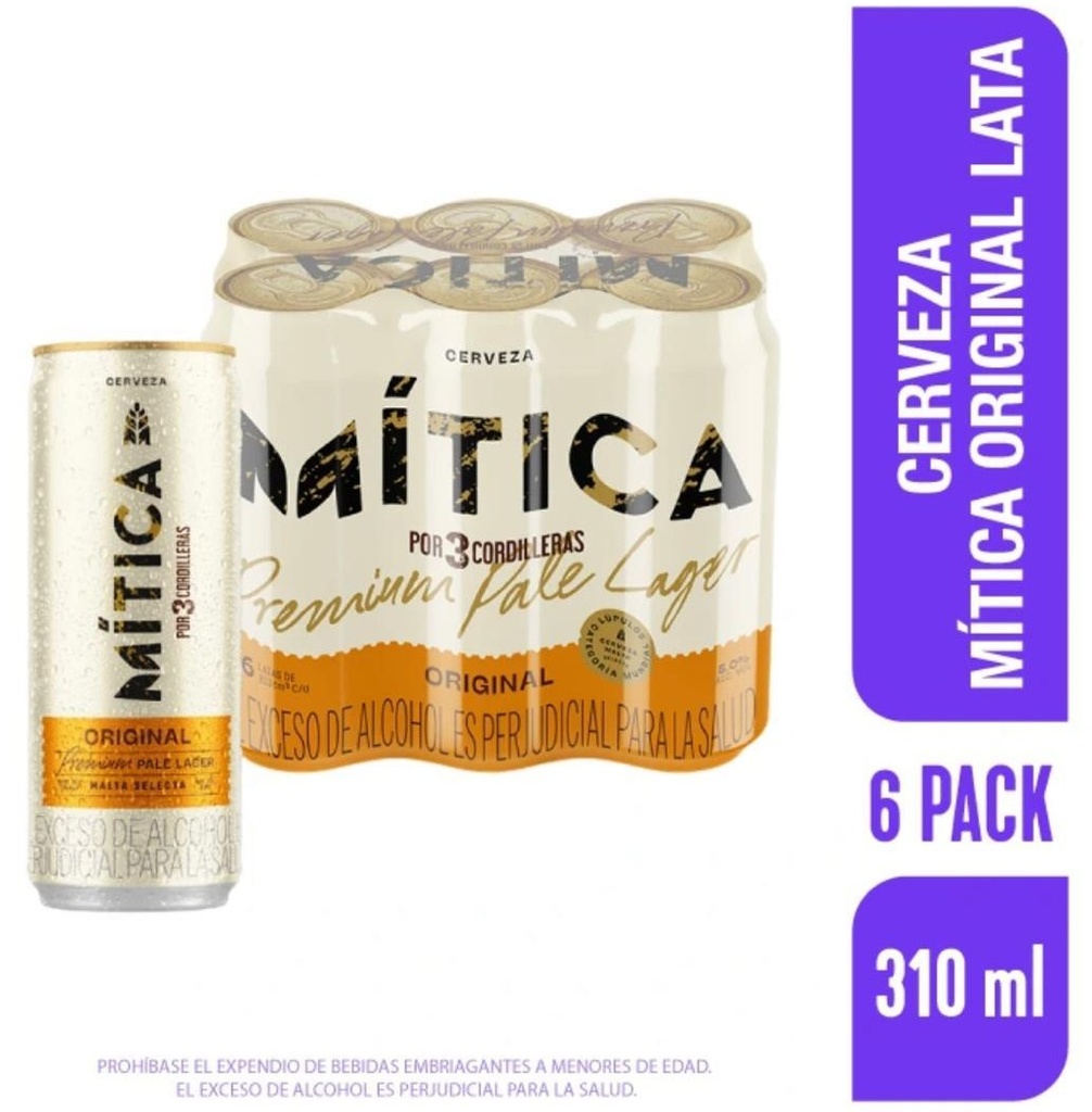Cerveza Mítica Original Lata 310Ml 6 Unidades