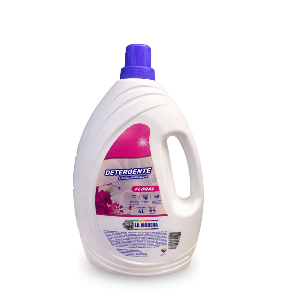 Detergente Líquido La Morena Floral 4L