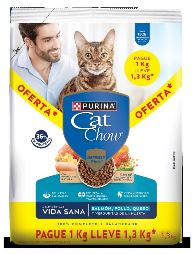 Cat Chow Vida Sana Pague 1Kg Lleve 1.3Kg
