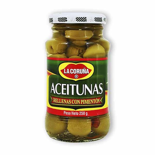 [003225] Aceituna Rellena Pimenton La Coruña 250Gr