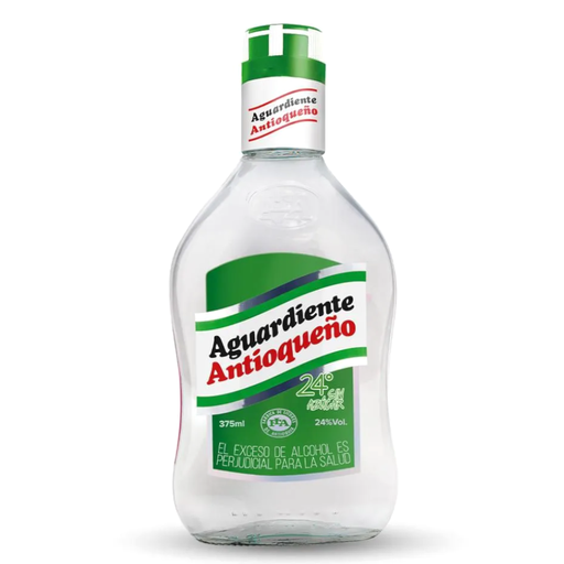 [051438] Aguardiente Antioqueño Verde 24° Sin Azúcar 375Cc