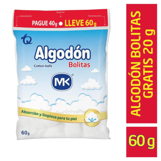 [008752] Algodon Pomos Mk Pague 40Gr Lleve 60Gr