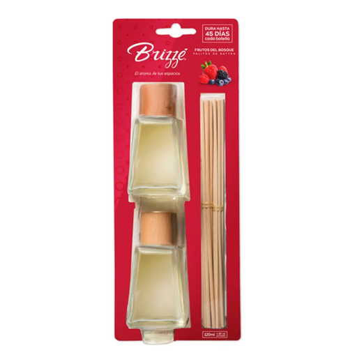 [048096] Ambientador Brizze Frutos Bosque Palitos Rattan 2 Unidades 120Ml
