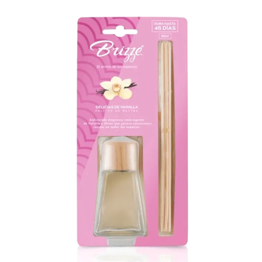 [014803] Ambientador Brizze Palitos de Rattan Delicias de Vainilla 60Ml