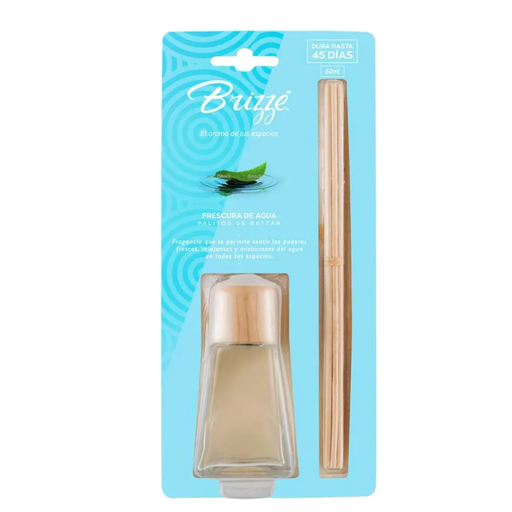 [014801] Ambientador Brizze Palitos de Rattan Frescura de Agua 60Ml