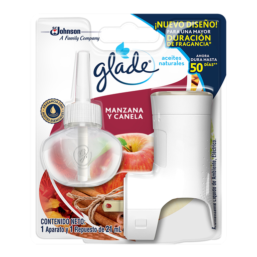 [014764] Ambientador Glade Aceites Naturales Manzana Canela 21Cc + Unidad Electrica