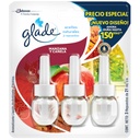 Ambientador Glade Aceites Naturales Manzana Y Canela 3 Repuestos 63Ml