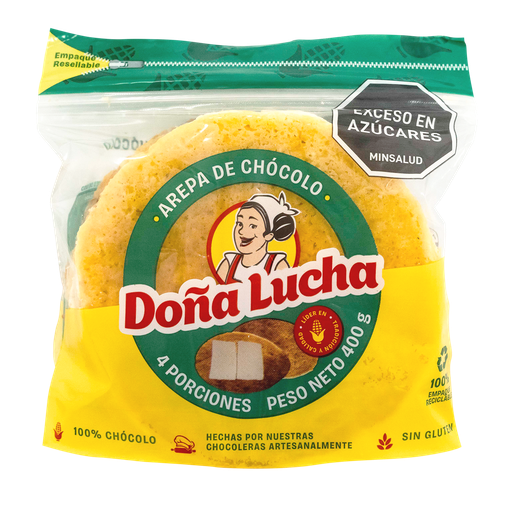 [003858] Arepa Chócolo Doña Lucha 4 Unidades 400Gr