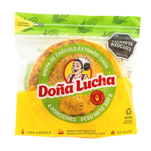 [003867] Arepa Chócolo Doña Lucha extra delgadas 4 Unidades 300Gr