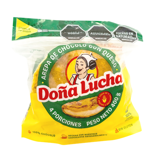 [003862] Arepa Chócolo Rellena Queso Mozzarella Doña Lucha 4 Unidades 400Gr