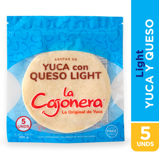 [014738] Arepa La Cajonera Light Yuca Con Queso 5 Unidades 300Gr