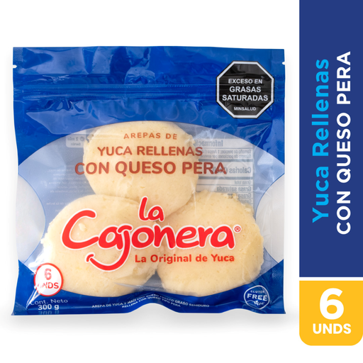 [019500] Arepa La Cajonera Rellena Queso Pera 6 Unidades 300Gr