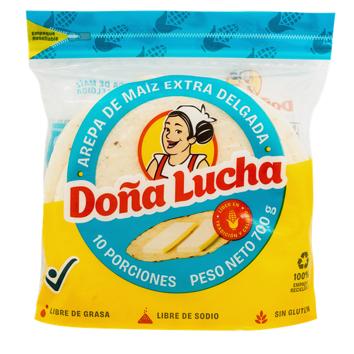 [003857] Arepa Maiz Doña Lucha Extradelgada 10 Unidades 700Gr