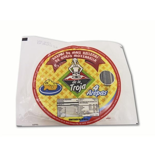 [005880] Arepa Maiz Queso Mozzarella De La Troja 4 Unidades 400Gr