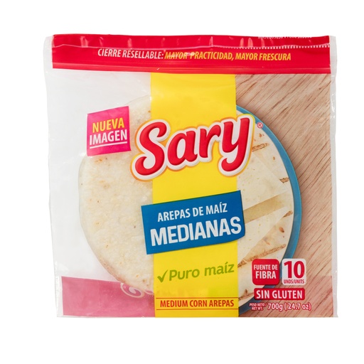 [003868] Arepas Maíz Sary Medianas 10 Unidades 700Gr