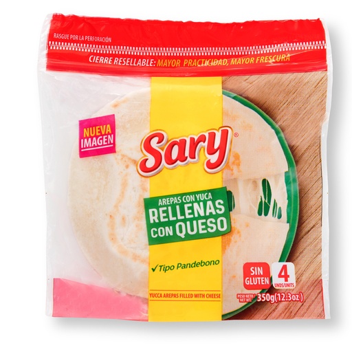 [003842] Arepas Yuca Sary Rellena Queso 4 Unidades 350Gr