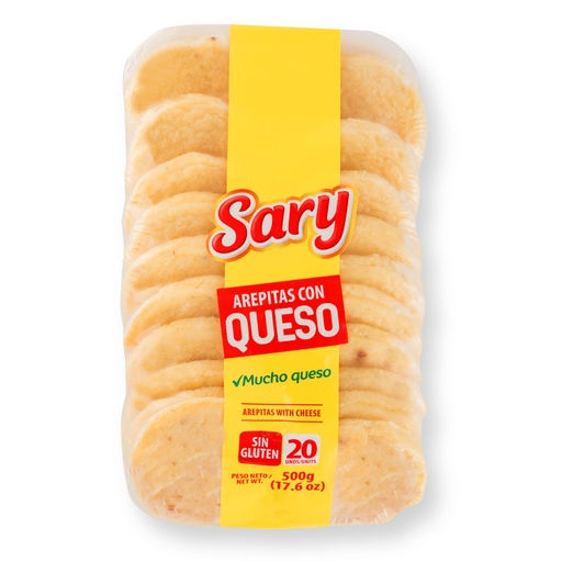 [003853] Arepitas Queso Sary Doblecrema 20 Unidades 500Gr