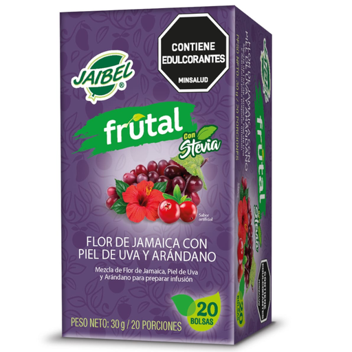 [050656] Aromatica Jaibel Uva Arándanos Jamaica Con Stevia 20 Unidades 30Gr
