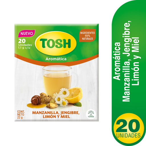[052744] Aromática Tosh Manzanilla, Jengibre, Limón Y Miel 20 Unidades 22Gr