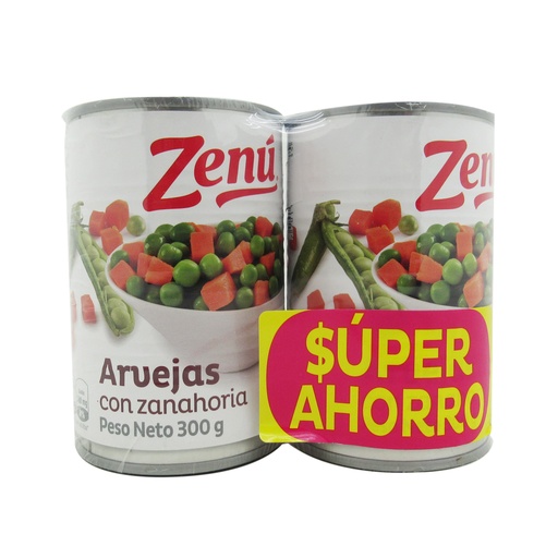 [050392] Arveja Con Zanahoria Zenu Lata 2 Unidades 300Gr