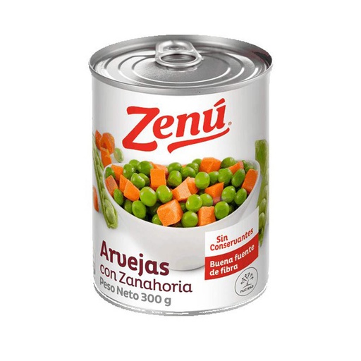 [001186] Arvejas Con Zanahoria Zenú Lata 300Gr